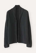 Rib-stitch cardigan, Charcoal, webstill