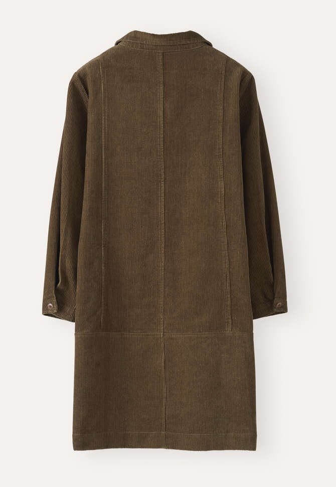 Cord funnel-neck dress, Khaki brown, completeTheLook