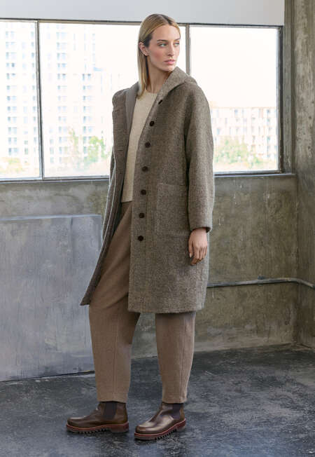 Hooded coat, Taupe, completeTheLook