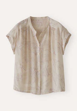 Printed boxy shirt, Pale taupe, webstill