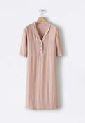 Shawl-collar viscose linen dress, Pale rose, webstill