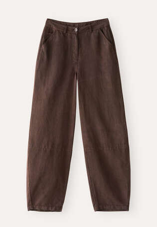 Curved seam jeans, Dark chocolate, webstill