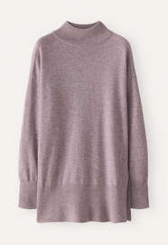 Funnel-neck sweater, Mauve cream, webstill
