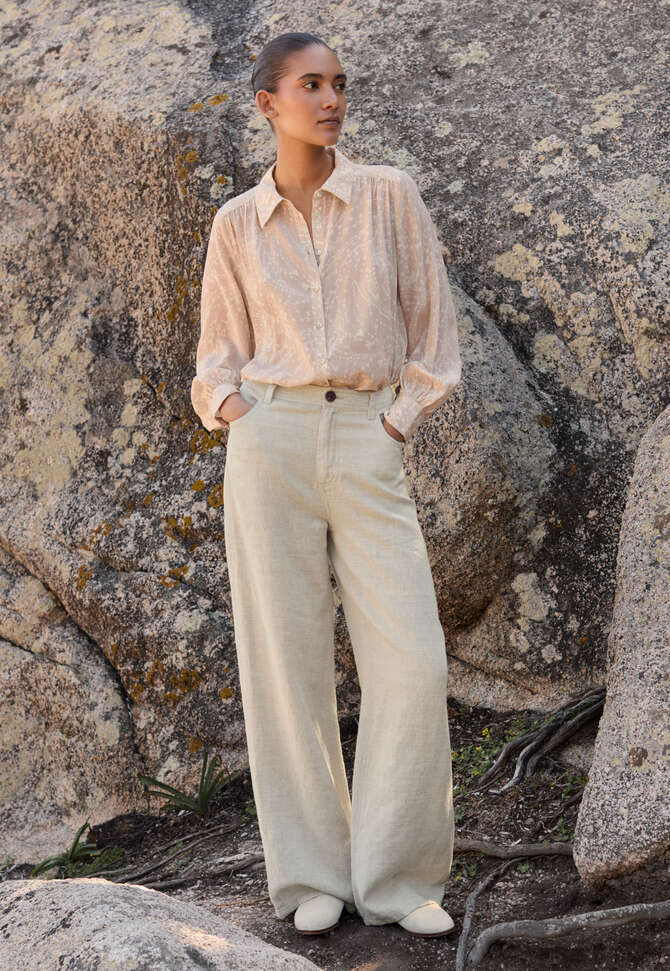 Printed shirt, Soft blush, completeTheLook