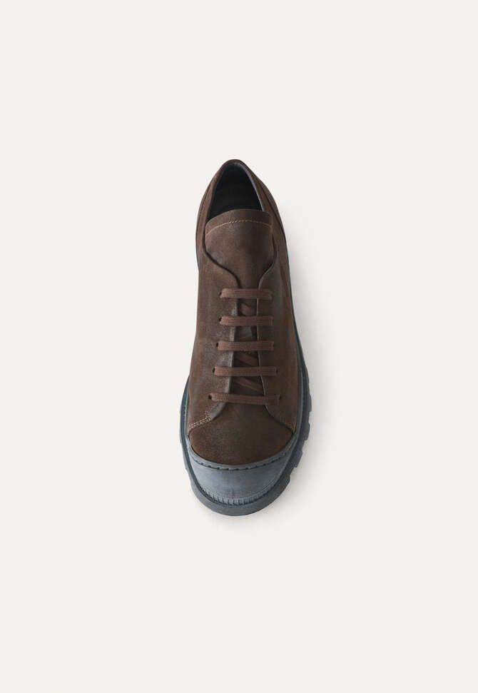 Lace-up trainers, Coffee, completeTheLook