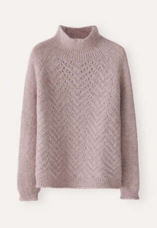 Cable-stitch sweater, Lilac grey, webstill