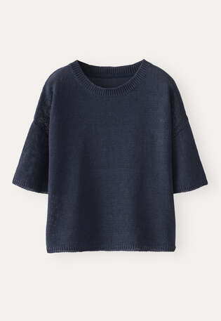 Short-sleeve sweater, Blue black, webstill