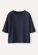 Short-sleeve sweater, Blue black, webstill
