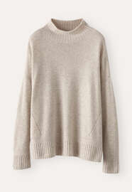 Funnel-neck sweater, Ecru fawn, webstill