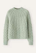 Cable-stitch sweater, Pale thyme, webstill