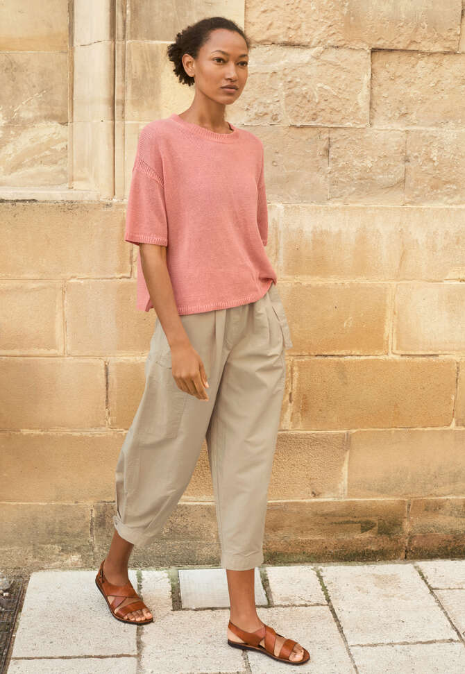 Short-sleeve sweater, Coral peach, completeTheLook