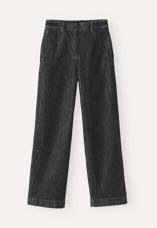Relaxed straight leg jeans, Rinsed black, webstill