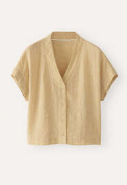 V-neck top, Soft yellow, webstill