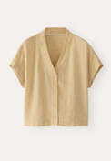 V-neck top, Soft yellow, webstill
