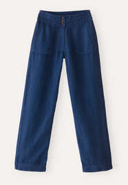Relaxed straight-leg trousers, Petrol ink, webstill