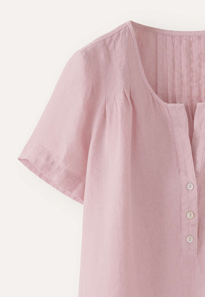 Pleated short-sleeve top, Lilac rose, completeTheLook