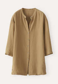 Long side-button shirt, Soft khaki, webstill