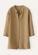 Long side-button shirt, Soft khaki, webstill