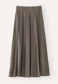Tuck-stitch merino skirt, Taupe, webstill