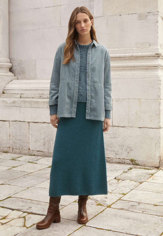 Pointelle sweater, Ocean blue, completeTheLook