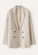 Double-breasted jacket, Ecru/grey, webstill