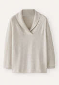 Shawl-collar sweater, Grey pearl, webstill