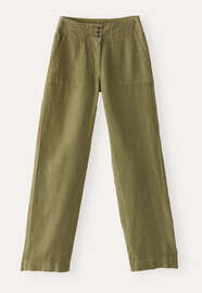 Relaxed straight-leg trousers, Olive, webstill