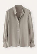 Funnel-neck blouse, Taupe grey, webstill