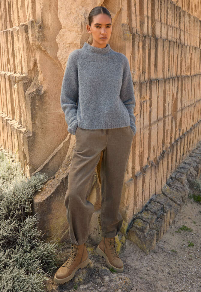 Funnel-neck sweater, Frosted petrol, completeTheLook
