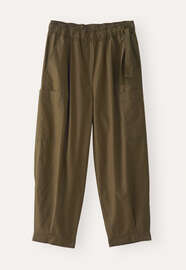 Cropped pull-on trousers, Green brown, webstill