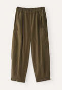 Cropped pull-on trousers, Green brown, webstill