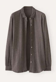 Gingham overshirt, Navy grey, webstill