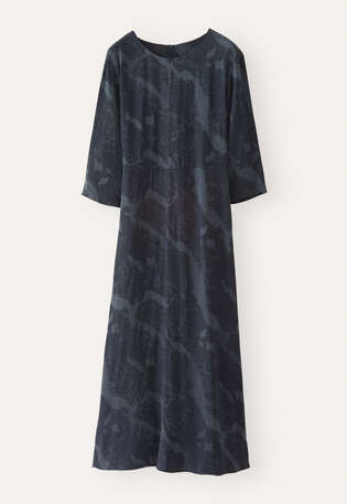Jacquard dress, Petrol slate, webstill