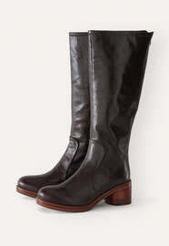Heeled boots, Dark brown, webstill