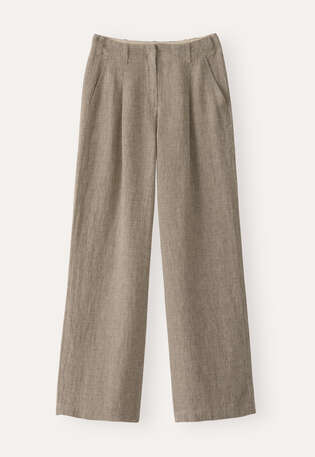 Pleat-front trousers, Natural fern, webstill
