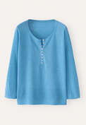 Ribbed-sleeve sweater, Ocean, webstill