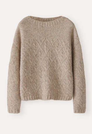 Cable-stitch sweater, Shell grey, webstill