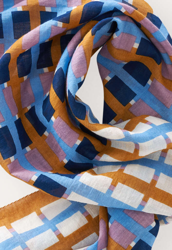 Printed scarf, Ochre, completeTheLook