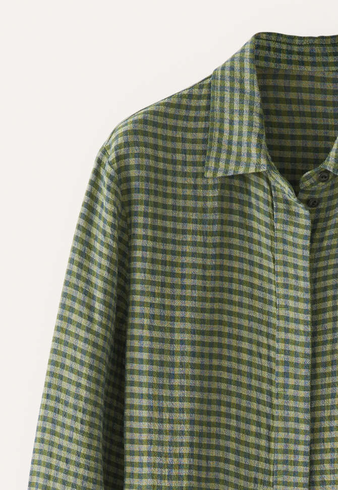 Gingham checked dress, Olive blue, completeTheLook