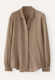 Gingham overshirt, Brown ochre, webstill