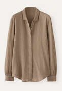 Gingham overshirt, Brown ochre, webstill