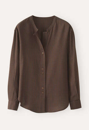 Gingham blouse, Midnight coral, webstill