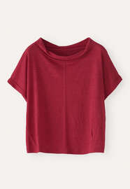 Turned-over neck top, Cranberry, webstill