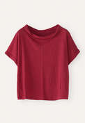 Turned-over neck top, Cranberry, webstill