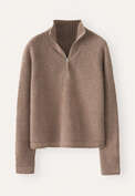 Zip-front sweater, Latte, webstill