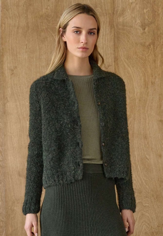 Collared cardigan, Dark forest, completeTheLook