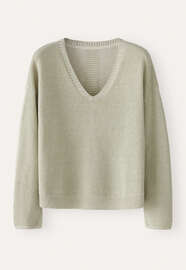 V-neck sweater, Pale sage, webstill