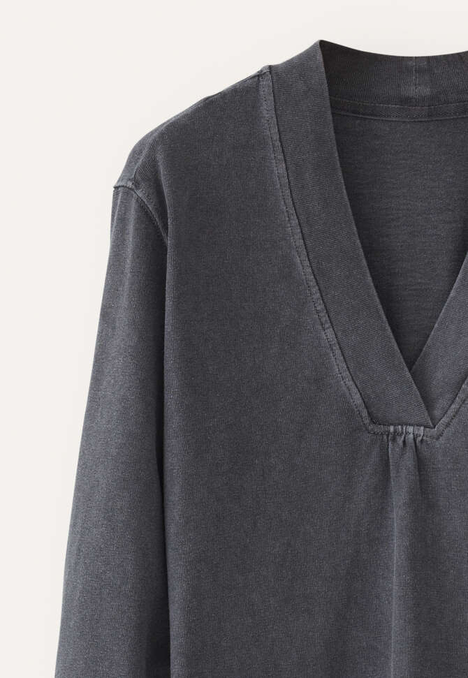 V-neck top, Charcoal, completeTheLook