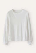 Long-sleeve jersey top, White, webstill