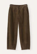 Cropped tapered-leg trousers, Peat, webstill